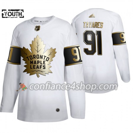 Adidas Maillot de Hockey Toronto Maple Leafs John Tavares 91 Adidas 2019-20 Golden Edition Blanc Authentic - Enfant